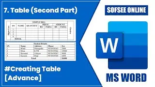 #7 Table Second Part - MS Word