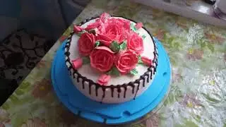 Кремовый торт для женщины на день рождение