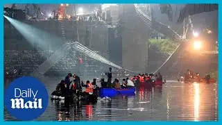 Suspension bridge collapses in Gujarat, India - killing 132 people