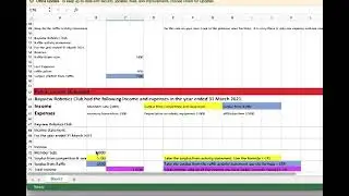 Income statement for a club or community organisation