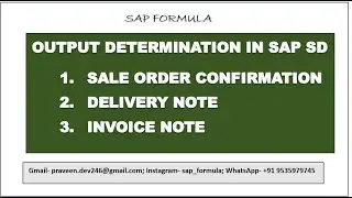 CONCEPT 60: SAP SD, OUTPUT DETERMINATION FOR SALE ORDER CONFIRMATION, DELIVERY NOTE AND INVOICE NOTE