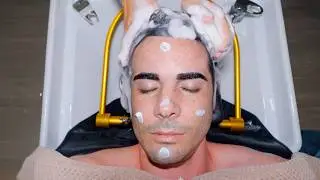 ASMR: Relaxing Thai Headspa, Hot Stone, Face Massage & Hair Wash