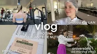 ROTINA ESTUDANTE DE NUTRIÇÃO | AULA PRÁTICA EM UAN, PESQUISA, BATE PAPO, TREINO, ANIVERSÁRIO… #VLOG