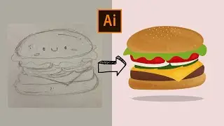 The Easiest Way to Draw a Hamburger in Adobe Illustrator with Pen Tool!