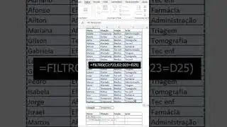 Função filtro no Excel