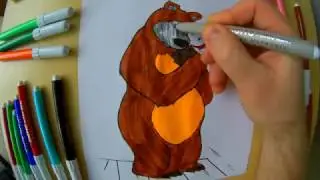 Медведь раскраска из мультфильма Маша и Медведь.