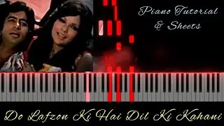 Do Lafzon Ki Hai Dil Ki Kahani (from Great Gambler) | Piano Tutorial | Piano Sheets ↓