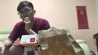 Fat guy eating McDonald’s