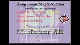 CS101 assignment No 1 Spring 2018 21 11 2018