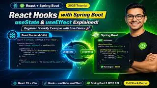 22 - React and Spring Boot: Introduction of React Hooks, How to use useState and useEffect in React?