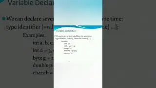 Java Part -12 | Variables in Java | Variable Declaration in Java | Scope in Java | #viralshorts