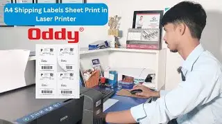 How to print an ODDY A4 Shipping Labels in Sheet form, through Epson inktank Printer in Hindi.