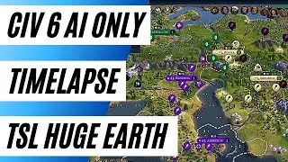 Civ 6 AI Only Time-lapse - Rome STOMPED Everybody On This TSL Huge Earth Map