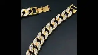 Thick Heavy Punk Chunky Curb Cuban Hip Hop Rhinestone Gold Chain Men