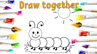 How to Draw a Caterpillar Step by Step Guide for Kids | Как нарисовать гусеницу шаг за шагом