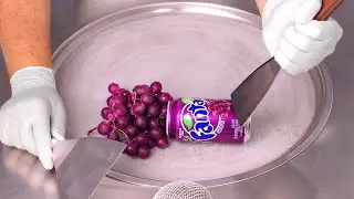 ASMR | FANTA GRAPE - how to make sparkling Lemonade to sweet fried Ice Cream Rolls (no talking)