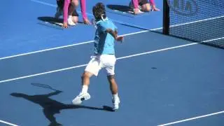 Roger Federer's 1st round win at the 2010 Australian Open - slideshow.