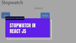 Stopwatch Reactjs || Stopwatch Timer using React Hooks || React Mini Project #reactjs #project #js