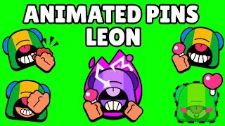 Leon Pins (Animated) | Brawl Stars | Green Screen
