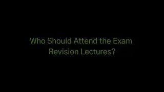 Who Should Attend TSFX Exam Revision Lectures?