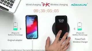 PowerFlash wireless charger - wired VS wireless charging test on iPhone XS
