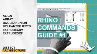 RHINOCEROS ARCHITECTURE | GUIDE #1 | Align Array, Boolean2Objects, Extrude | Dissect Architecture
