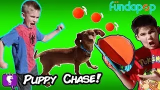 OUR PUPPY RUNS AWAY! FUNDAPOP Outdoor Play with HobbyKidsTV
