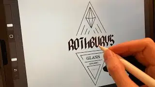 Glass Studio Lettering Logo - Digital Lettering in Procreate+Adobe Illustrator🎨
