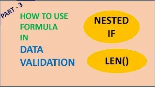 HOW TO CREATE CUSTOM DROP DOWN LIST | FORMULA IN DATA VALIDATION