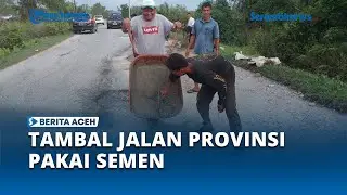 Rawan Kecelakaan, Anggota DPRK Aceh Singkil Tutup Lubang Jalan Provinsi