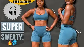 20 MIN NO JUMPING HIIT Cardio + ABS - Super Sweaty Fat Burner At Home, No Equipments