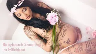 Babybauch Milchbad Shooting