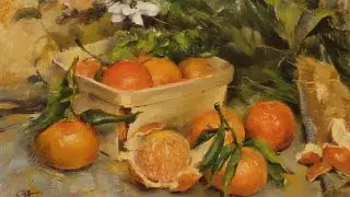 Tangerines.  Oil painting.  Part 2.