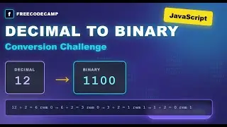 Convert Decimal to Binary ⚡ | freeCodeCamp JavaScript Daily Coding Challenge