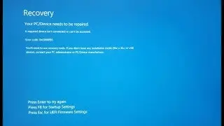 حل مشكلة خطأ Your pc needs to be repaired 0xc0000185 عند تشغيل الكمبيوتر Windows 10