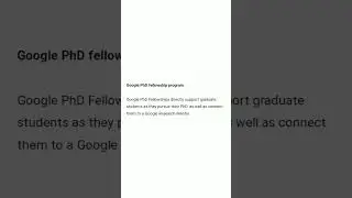 Google Ph.D. Fellowship Program 2024