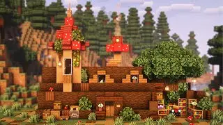 Minecraft: How to Build a Fallen Tree House with Enchanting Room | Easy Relaxing Tutorial