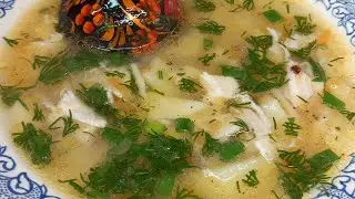 Старинный рецепт супа "затируха". Вкусный суп из курицы и яиц