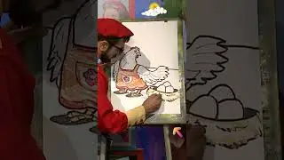 We create a Cartoon character❤️Chicken❤️ #drawing #coloring #painting #toddlers