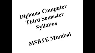 Diploma Computer Third Semester Syllabus | MSBTE I-Scheme Syllabus Overview
