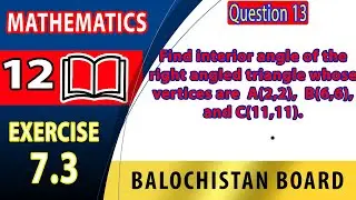 12th Math  Exercise 7.3 Question 13| interior angle of the right angled triangle | maths class 12