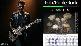Pop/Punk/Rock - Guitar Backing Track in C Major
