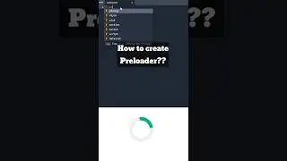 How to create Preloader using #html #css