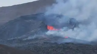 Visiting the Geldingadalir Volcano Near Grindavík, Ísland, June 24th, 2021