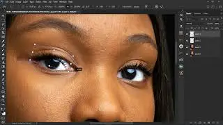 How to Create Realistic EYELASHES in Photoshop: Face Make Up [Class 7B]