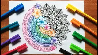 How to draw Beautiful Colorful Mandala | Abstract Mandala art | Colorful mandala art