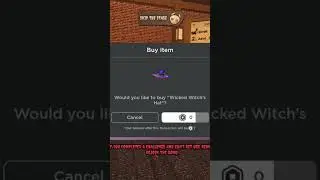 Sniping "Wicked Witch Hat" in Escape The Wicked Witch Obby #roblox #limited #ugc #shorts