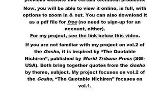 My project on vol.2 of the Gosho of Nichiren Daishonin: re-uploaded.