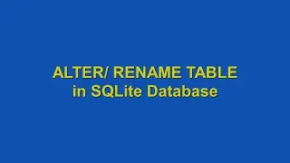 How to ALTER TABLE using SQLite