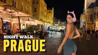Summer Night in Prague 4K Nightlife Walking Tour in Czech Republic